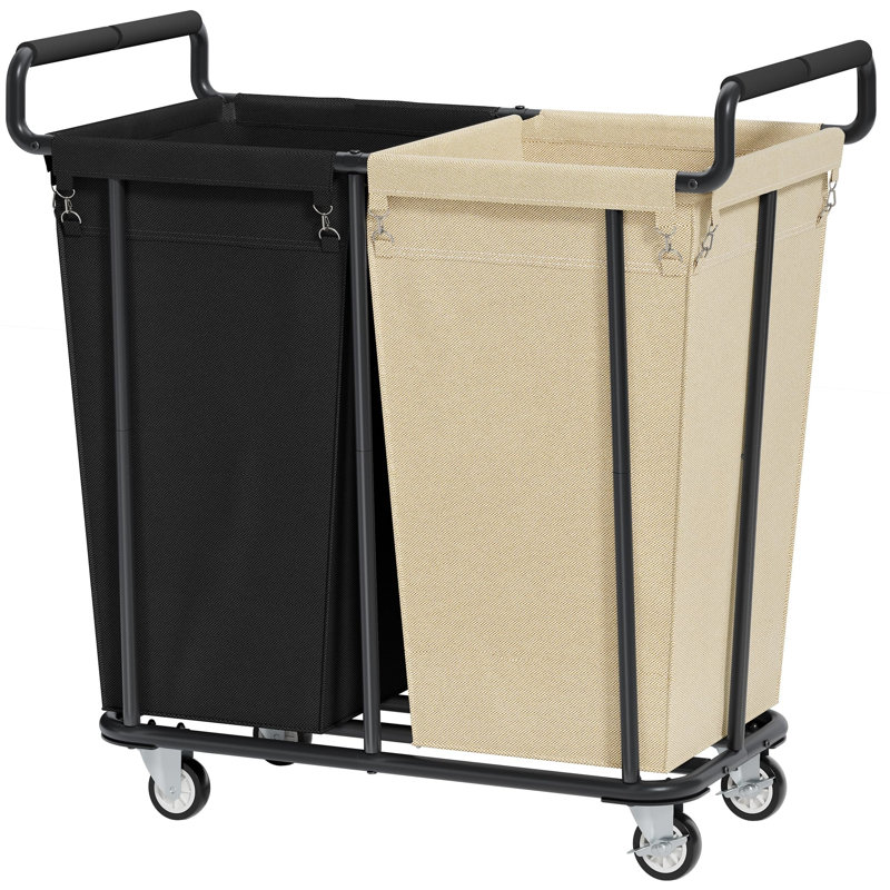 Laundry Hamper, Black+beige