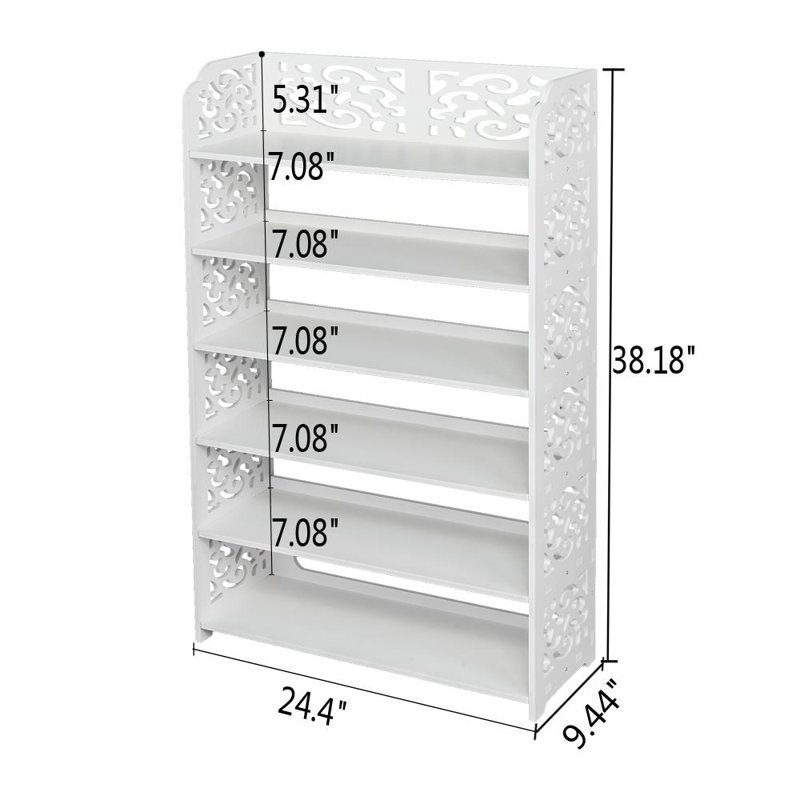 Tepass 18 Pair Shoe Rack, (6 Shelves) 38" H x 24.2" W x 9.4" D