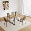 Table de salle à manger moderne avec plateau en bois d'ingénierie de 3,8 cm d'épaisseur et supports métalliques pour salon, bureau de 140 cm.