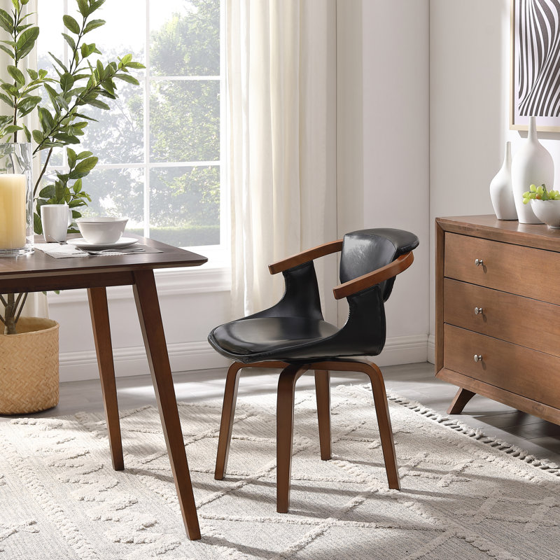 54Cm Wide Swivel Armchair, Black