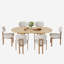 Ensemble de table de cuisine ovale à double piédestal-223772546-223772544-221402299