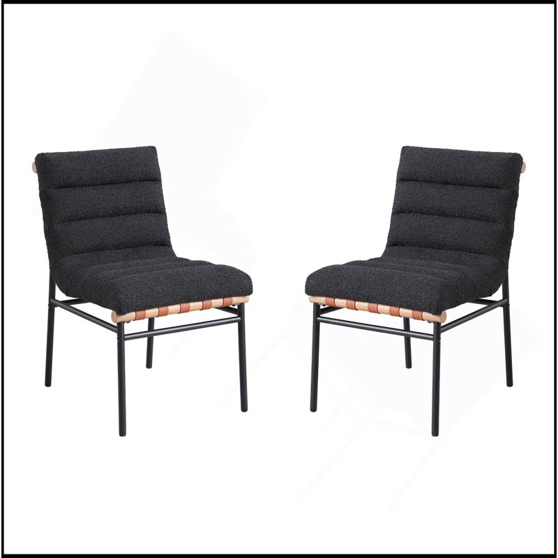Ensemble de 2 chaises de salle à manger Lahni, Noir