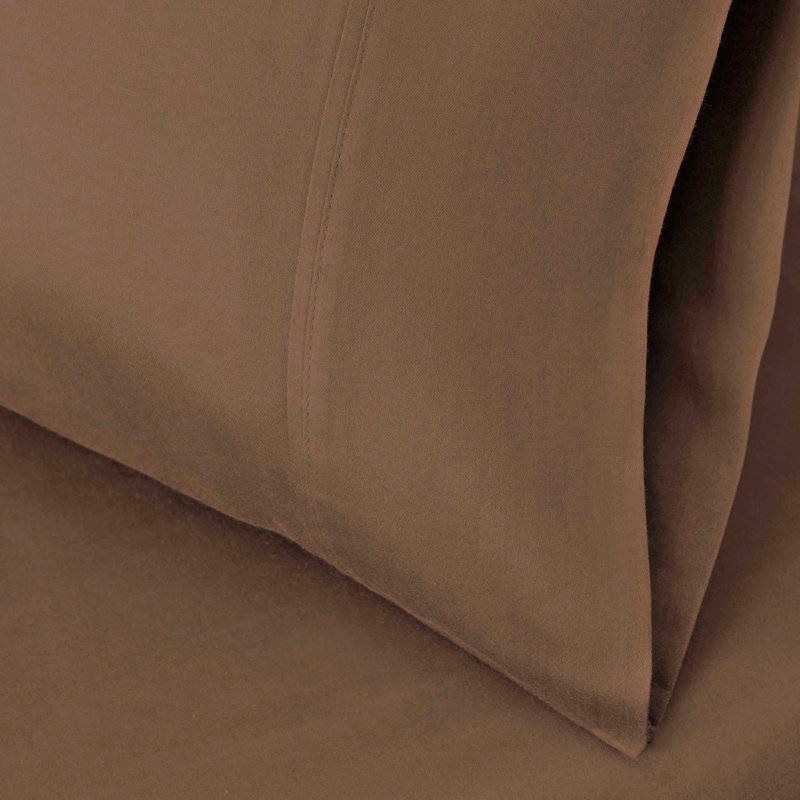 Edmont Certified Egyptian Cotton 530 Thread Count Solid Pillowcase, King, Taupe
