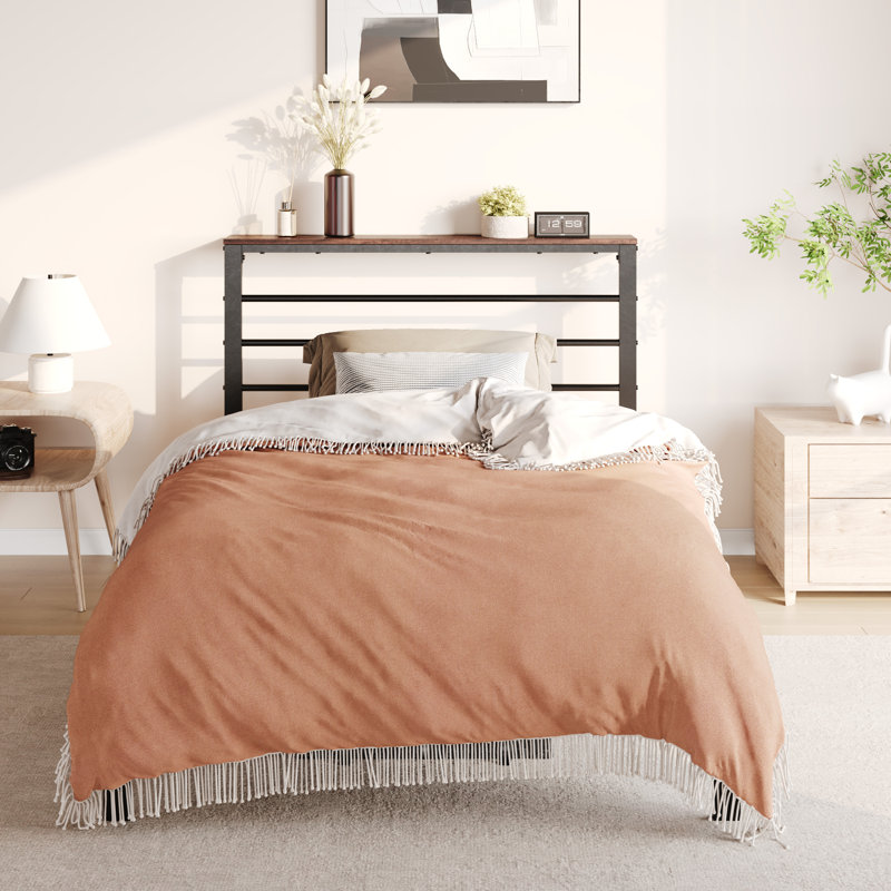 Lit plateforme avec rangement Azaruddin, Simple, Bois de santal