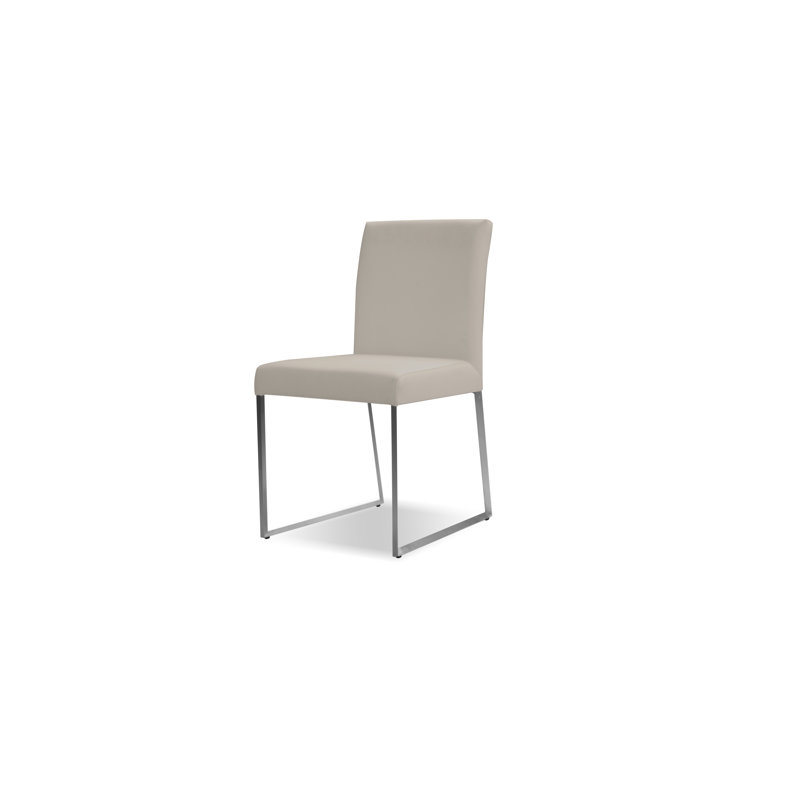 Chaise d'appoint rembourrée en cuir , Étain