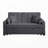 Linen Convertible Sleeper Loveseat with Dropdown Console