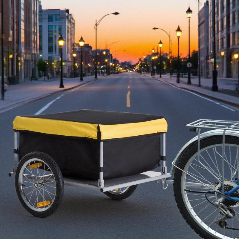 Remorque de cargaison de vélo robuste à deux roues avec housse imperméable amovible