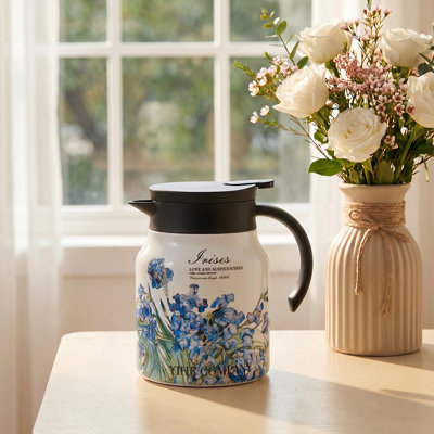 Vintage Floral Pattern Thermal Teapot with Built-in Infuser