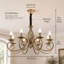 Lustre empire à 8 lumières à intensité variable Dirksen-315415611