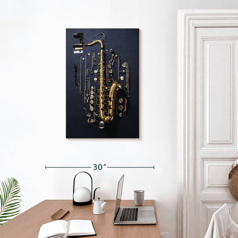 Abarca Disassembled Saxophone, 30" H x 20" W