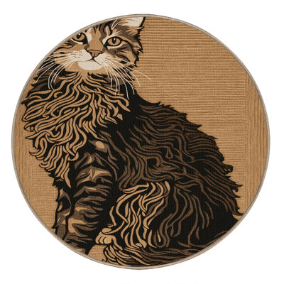 Washable LaPerm Cats Area Rug
