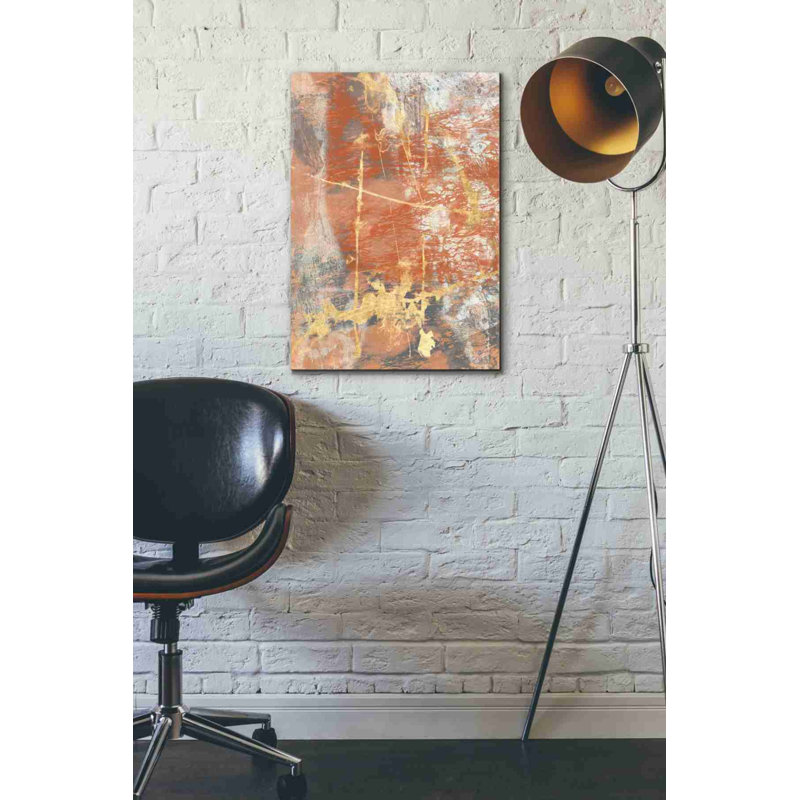 «Terre Cotta Lace I» par Jennifer Goldberger, art mural sur toile, H 26 po x l 18 po x P 0,75 po