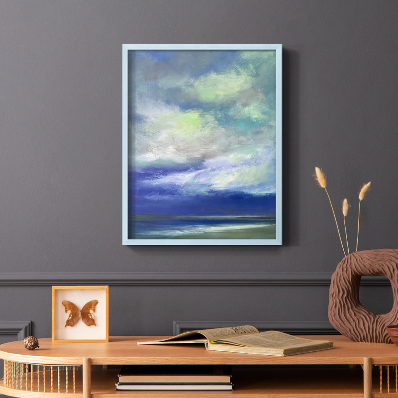 «Island Dusk», reproduction encadrée - bois massif, Bleu, H 10 po x l 8 po