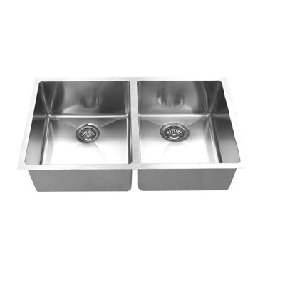 Évier de cuisine en acier inoxydable à double cuve encastrable L 30 po x l 19 po