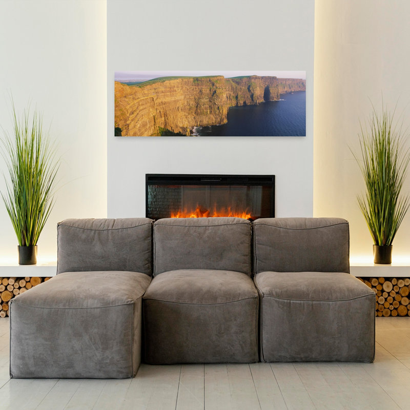 Vue de haut angle des falaises, falaises de la mère, comté de Clare, République d'Irlande, art mural abstrait contemporain, océan