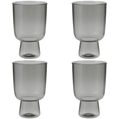 Set of 4 Tumbler 7oz Pedestal Smoke