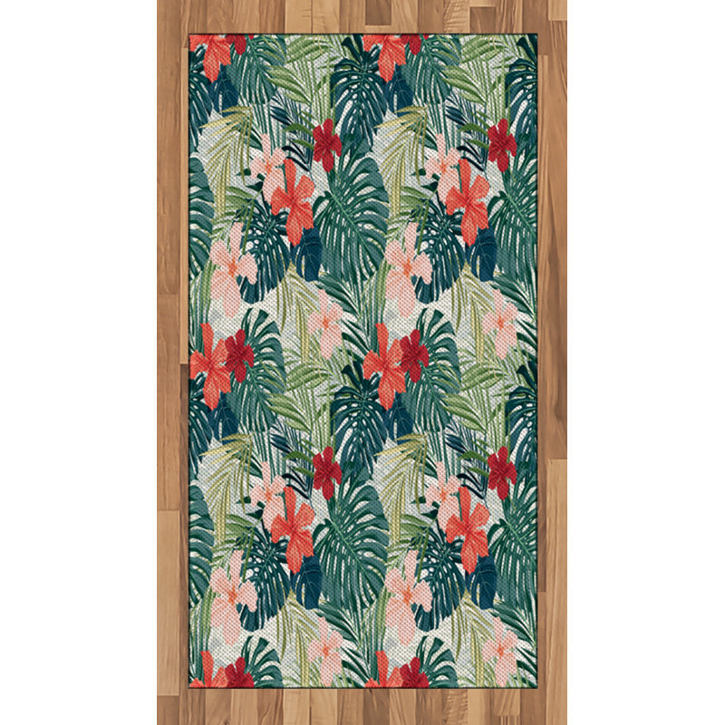 Leaf High Density Long Fiber Poly Threads Decorative Area Rug Carpet, Rectangle 2'7" x 5'