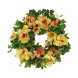 24" Assorted Peony and Lemon Wreath