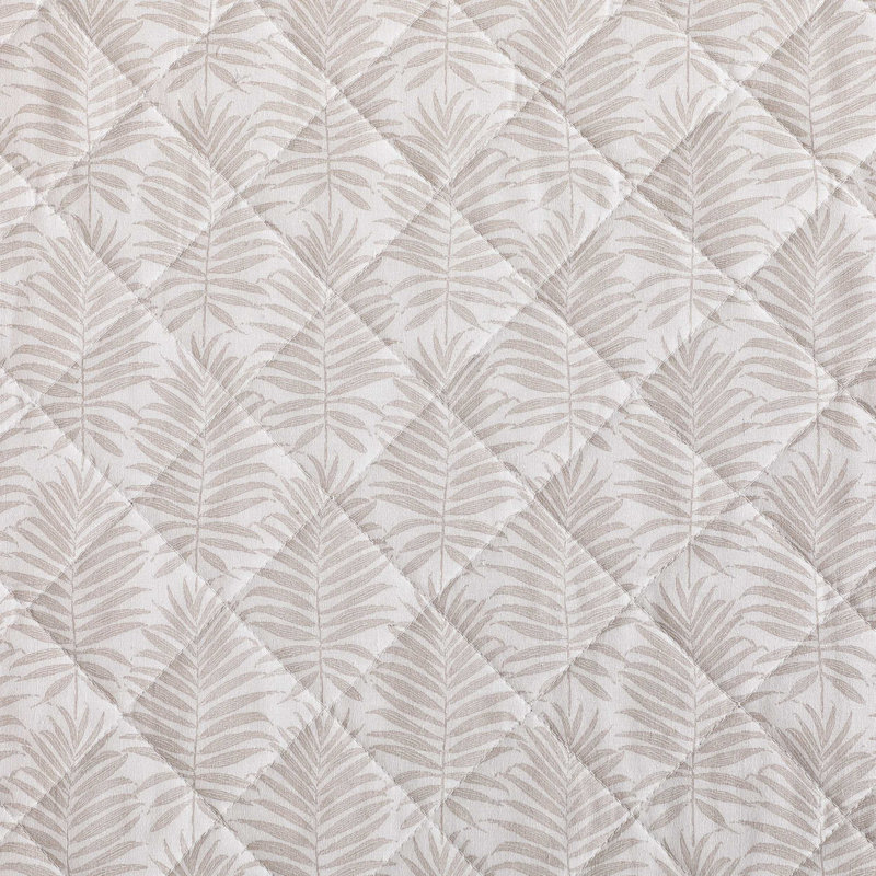 Fronds Quilt, King Quilt + 2 King Shams, Beige