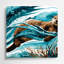 Wildlife Giant Otter Blue Metal Wall Art-1368011499
