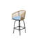 2 tabourets de bar extérieurs bleus avec chaises toutes saisons pour le jardin, la piscine, le balcon et un assemblage facile de 2 patios, de la cour arrière, de la piscine