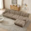 Canapé modulaire 4 places en tissu chenille respirant avec assise profonde et 1 repose-pieds pour le confort du salon-130020825-130020822