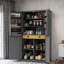 Garde-manger avec 2 tiroirs intégrés, 2 tablettes réglables, 8 tablettes de porte et 1 armoire de rangement