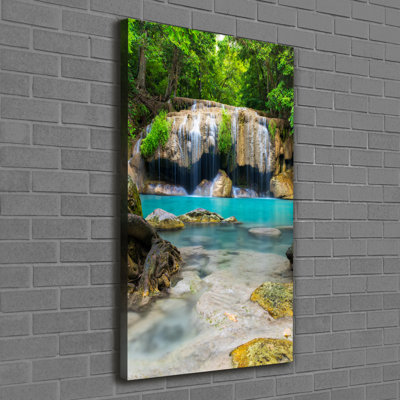Waterfall In The Jungle - Wrapped Canvas Print