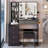 37" Middle Size Left Bedside Cabinet Vanity Table + Cushioned Stool Dresser Set, 2 AC+2 USB Socket, Hair Dryer Stand, Large Touch Control LED Sliding Mirror, 3-Color Switch, EPA, GCC, UL Certificate-1773228989