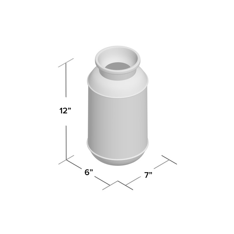 Vase de table en grès 15 po Desdra, H 12 po x l 7 po x P 6 po, Gris