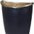 8" Black And Gold Cast Aluminum Oval Table Vase