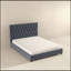 Lit plateforme en velours moderne Mid Century-758379489-763082549