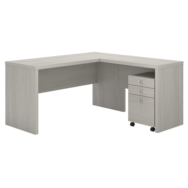 Bureau en L réversible 2 pièces Echo, Sable gris