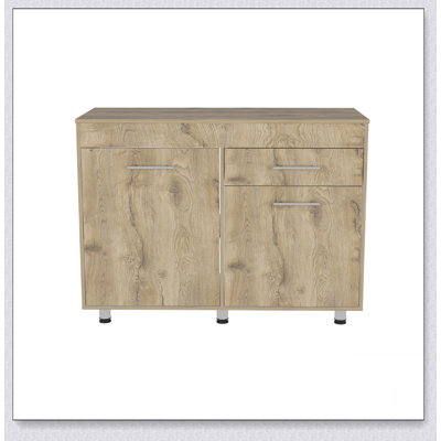 Armoire utilitaire Orion, un tiroir, une porte double - blanc / Macadamia
