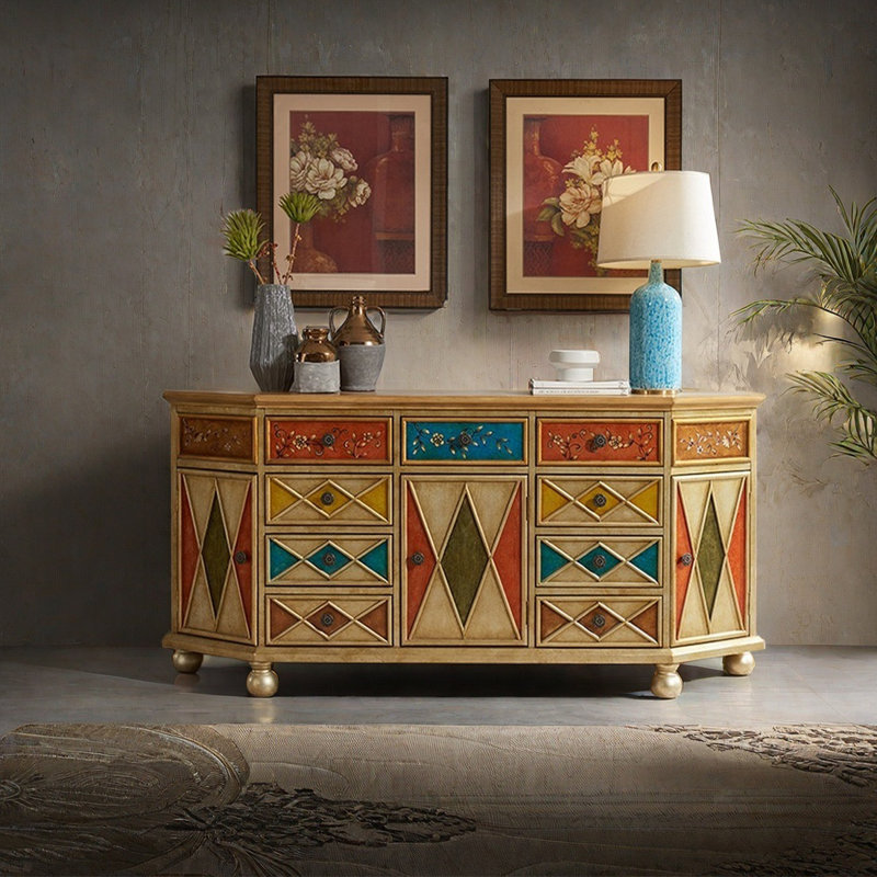 American style retro multi-functional sideboard, Champagne Gold