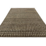 Block Print Hand Knotted Silk Geometric Area Rug