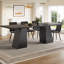 Extendable Dining Table 120–160cm with Trapezoidal Grooved Legs – Oak or Black-1857134716