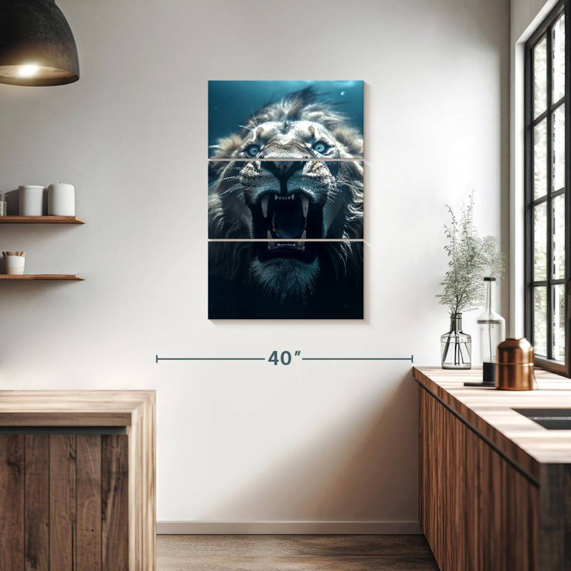 Brampt Lion Swimming, 38" H x 24" W