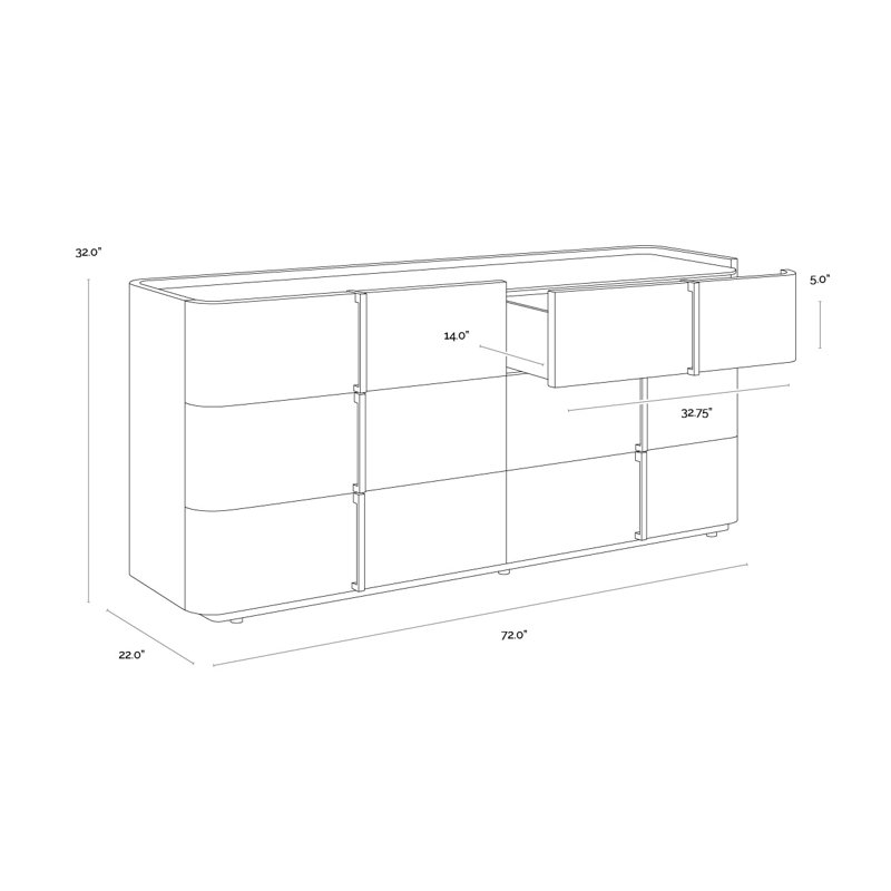 JAMILLE 6 - Drawer Dresser, Ivory
