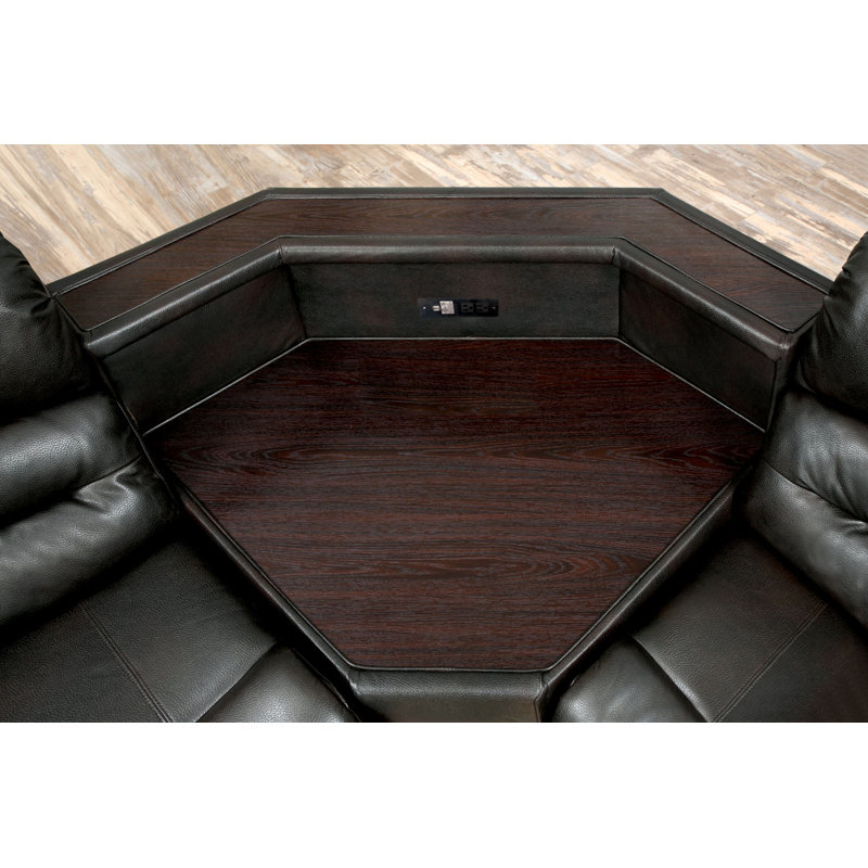 Canapé modulaire inclinable symétrique en similicuir de 117 po Ricore