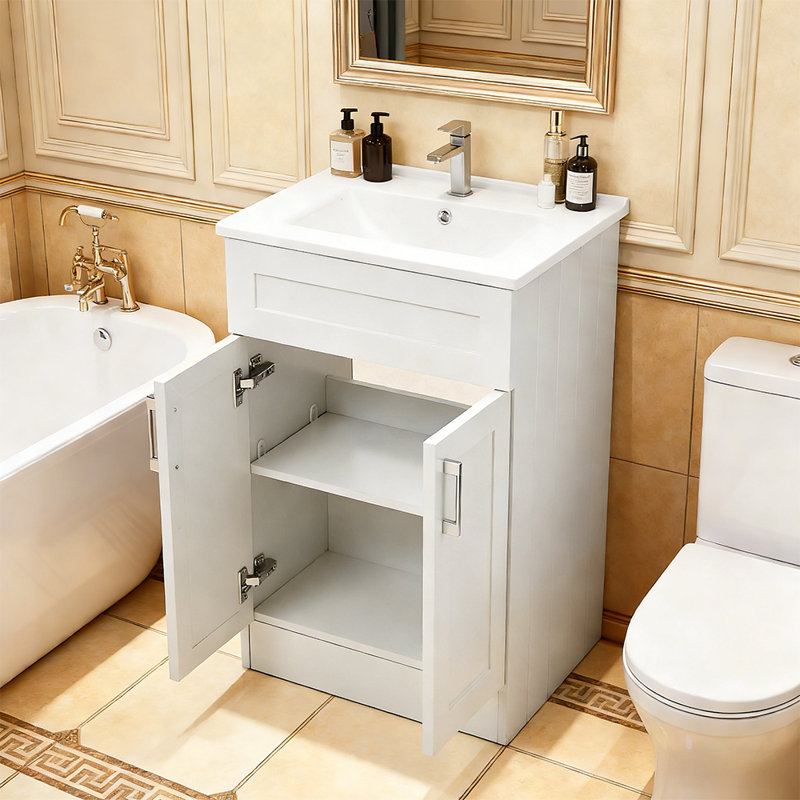 510mm Single Bathroom Vanity with Undermount Ceramic Basin