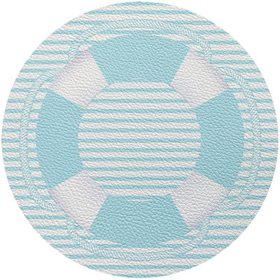 Lifeguard Buoy Vegan Leather Round Pebble Placemat