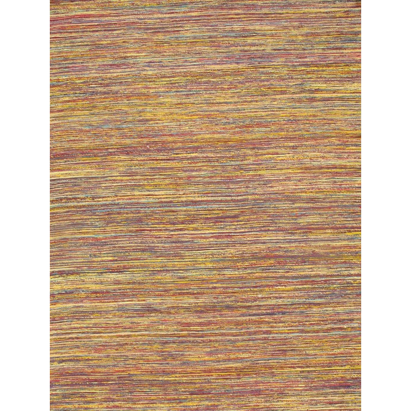 Tapis jaune en soie à poils longs touffeté à la main, Rectangle 4 pi x 6 pi