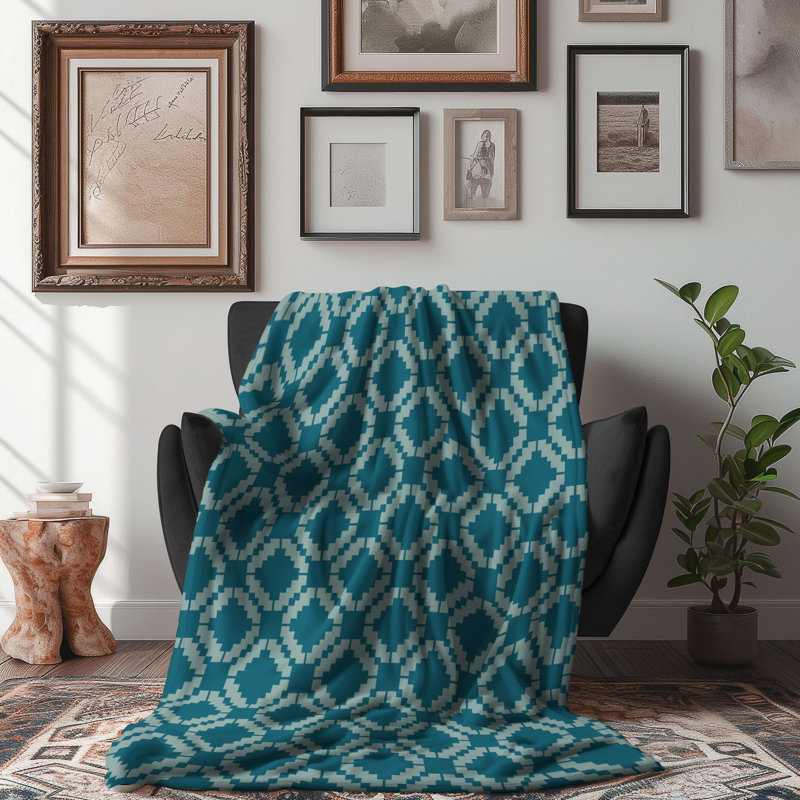 Pink Gold Blue Rhapsody - 1 Piece Premium Sherpa Blanket, 50" W x 60" L