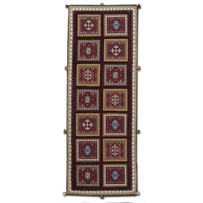 Hand-Knotted High-Quality Red Runner