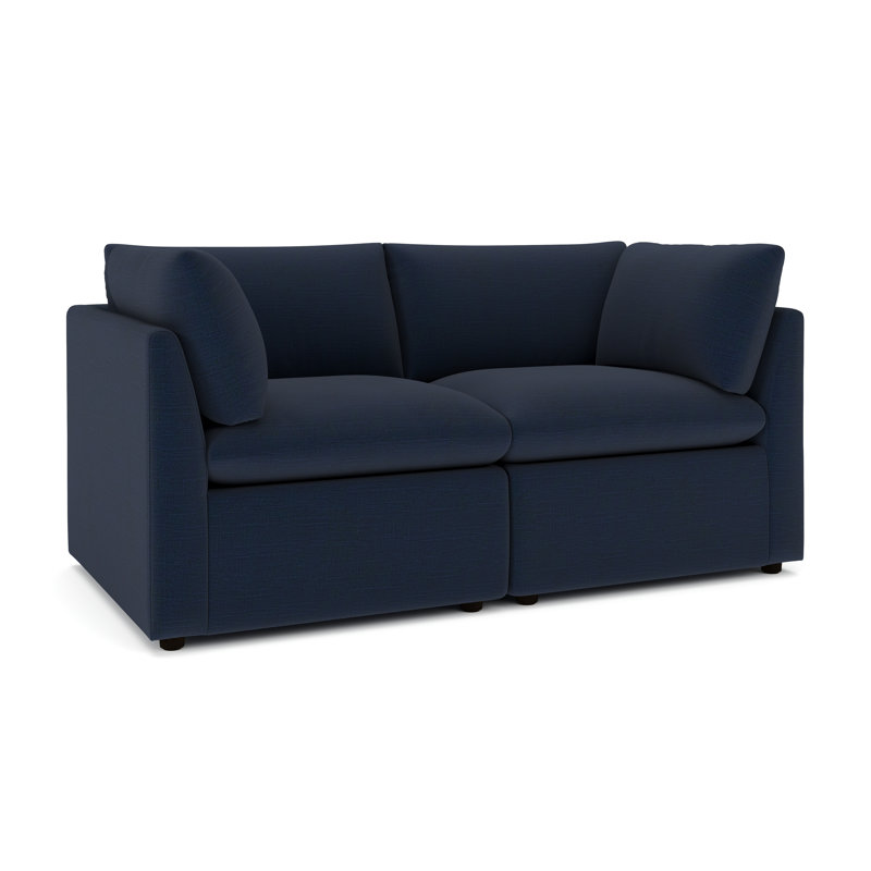  Canapé modulaire 68 po Kallie, Mélange de lin bleu marine Loppolo