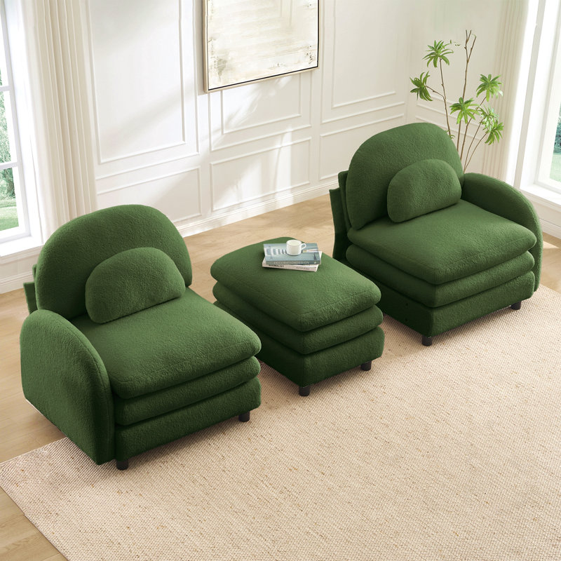 Canapé-lit Teddy, H 35,4 po x l 68,5 po x P 38,8 po, Vert