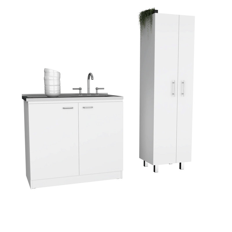 Rangement de cuisine 4 portes blanc