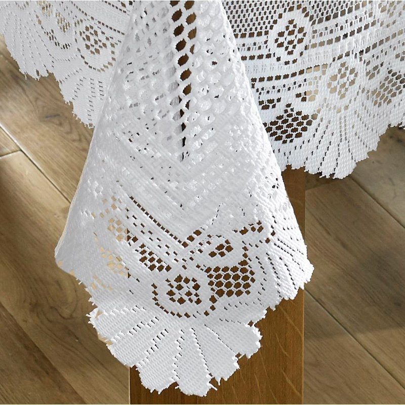Mizpah Tablecloth, White, 182cm W x 182cm L
