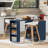 Rolling Kitchen Island with LED Lights, Power Outlets, and Fluted Glass Doors for Enhanced Storage and Convenience